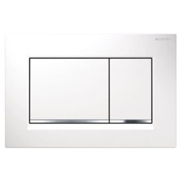 Shefu Products Dual Flush Plate, Sigma - White & Polished Chrome SH2518174